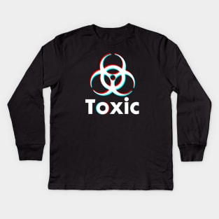 Toxic Biohazard white Kids Long Sleeve T-Shirt